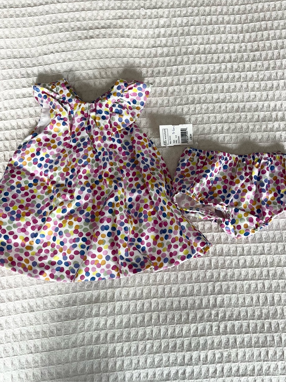 Mayoral White Dress with Multicolor Polka Dots NWT